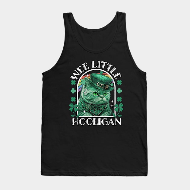 Wee Little Hooligan Cat Leprechaun Tank Top by Wasabi Snake